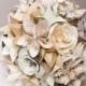 Paper flower bridal set, Paper flower bouquet, Origami bouquet, Harry Potter, neutral coloured bouquet, mixed origami flowers,