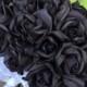Black Rose Silk Wedding Flower Bouquet - 3 dozen silk bridal bouquet - Black Beauty Rose(36 black rose)