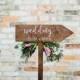 Personalized Wedding Rustic Wood Wedding Arrow with Stake, Rustic Wedding Wood Sign or Signage, Rustic Wedding Arrow for Ceremony