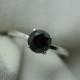 Black Diamond Ring, Certified 1.27 Carat Black Diamond Solitaire Ring Appraised at 1,150.00, Real Natural Genuine Diamond Jewelry