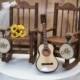 Wedding Cake Topper-Rocking Chair-Sunflowers-Guitar-Banjo-Bride-Groom-Mr and Mrs-Rustic-Country-Barn-Anniversary-Unique