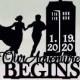 Running to the Police Call Box Wedding Cake Topper, Our Adventure Begins, Police Call Box Cake Topper, #215