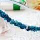 Gemstone bead headband for woman, Blue coral hair band, Boho crystal tiara, Bead crown of stone, Wedding hair accessory for bridal