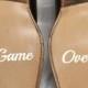 Game Over Wedding Shoe Decal // For the Groom(s) footwear // These Make Great Photos // Bride Or Groom Wedding Transfers // Peel and Stick