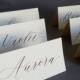 Custom calligraphy place cards, Wedding place cards, Calligraphy escort seating name card, Tent Place Cards