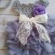 Grey Purple Flower girl dress, tutu dress,bridesmaid dress, princess dress, crochet top tulle dress, hand knit top tutu dress