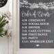 Chalk Order of Events Editable Wedding Sign, Printable Wedding Reception Schedule, Calligraphy Timeline Sign, DIY Instant Download Template