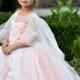 Blush Pink flower girl dress Princess Birthday Cute Baby girls wedding Junior Bridesmaid Christmas First Communion