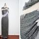 Neiman Marcus Crystal Beaded Gown  // Gray & White Fringe Beaded Vintage Glamour Gala Formal Dress