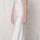 FLORIAN simple wedding dress Satin beach prom bridesmaid wedding off the shoulder  Long ivory cocktail with a train mermaid  dress