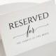 Small Wedding Reserved Sign Template (Tent) 