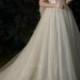Sparkly Starry Bridal Wedding Dress Light Champagne Lace Wedding Dress Vintage Straps Bridal Dress Deep V Wedding Dress Backless Bridal Gown