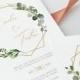 Greenery Wedding Invitation Template, DIY Instant download, 100% editable text, Printable wedding invitation, Boho Greenery Wreath, AMY