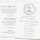 Greenery Wedding Program Template, Printable Wedding Itinerary, Wedding Timeline Template, 100% Editable Wedding Template, Itinerary Card