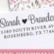 Address Stamp With Heart, Return Address Stamp Self Ink, Heart Address Stamp, Personalized Christmas Gift, Personalized Wedding Gift (E30)