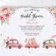 Editable Drive By Bridal Shower Invitation Couples Shower Invite Quarantine Drive Trough Floral Wedding Shower Template Download Corjl 0335