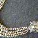 Vintage 4 Strand Pearl Necklace With Side Clasp, Ivory Pearl Necklace, Multistrand Pearls, Bridal Pearls, Great Gatsby Pearls, Deco