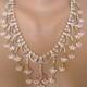 Pink Rhinestone Necklace, Bridal Necklace, Great Gatsby, Art Deco, Rhinestone Collar, Vintage Bridal, Pink Wedding, Mother of the Bride