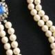 Vintage Pearl And Sapphire Necklace, 2 Strand Pearls, Pearls With Side Clasp, Long Pearl Necklace, Blue Bridal Jewelry, Cobalt Blue, Deco