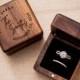 Square Double Ring Box ( Wood Ring Bearer Box, Wedding Ring Box, Rustic Proposal Engagement Ring Box, Dual Ring Holder )