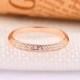 Art Deco Wedding Band, Simulated Wedding Ring, Moissanite Matching Band, Moissanite Ring, 14k Rose Gold, Stackable Ring, Half Eternity Ring