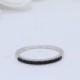 1.5mm Half Eternity Art Deco Wedding Band Ring Solid 925 Sterling Silver Round Simulated Black Diamond CZ