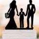 unique Wedding Cake topper with boy, bride and groom with son wedding cake toppers, wedding cake toppers with child silhouette