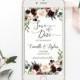 Save the Date Burgundy Floral Template, Electronic Smartphone Digital Editable Invitation Rustic Invitation, IPhone SMS TEMPLETT BW309