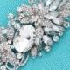 Bridal Dress Pin Sash Brooch, Large Crystal Silver Brooch, Long Rhinestone Broaches Pins Women, Bridal Jewelry Accessory, Glam Brooches