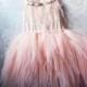 Baby girl Pink dress,  flower girl dress,  toddler ,little girl dress,tulle and feathers  dress,1ers birthday party dress