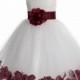 Heart Shaped Cutout Ivory Flower Girl Dress, Floral Petals Dress, Ivory Lace Dress, Communion Dress, Recital Dress, Wedding Flower Dress