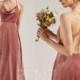 Bridesmaid Dress Dusty Rose Velvet Dress for Women Cowl Neck Long Dress Halter Criss Cross Strap Fitted A-line Lace Wedding Dress (RV002)