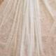 wedding veil with pearls/ pearl beaded wedding veil / white wedding veil/ one tier wedding veil/ fingertip wedding veil / vintage style veil