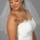One Layer Shoulder Length Wedding Veil -  Pencil Edge - 10 Sizes & Colors! Fast Shipping!