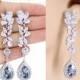 Wedding Earrings Swarovski Blue shade Crystal Zirconia Earrings Pale Blue Gray Bridesmaid Earrings Bridal Earrings Teardrop Earrings Sasa