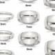 Solid Sterling Silver Half Round Wedding Bands 2mm 3mm 4mm 5mm 6mm 7mm 8mm 9mm 10mm 12mm Widths - with Optional Engraving