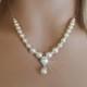 Pearl Bridal Necklace, Wedding Pearl Backdrop Necklace, Swarovski Ivory Pearl Silver Necklace, Pearl Bridal Jewelry, Wedding Pearl Jewelry