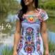 Mexican Colorful Embroidered Dress. Beautiful Traditional Dress. Handmade Mexican Dress. Coco Dress. Women’s Mexican Formal Dress.