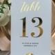 Wedding Table Number, Gold Table Numbers, Elegant Wedding Table Numbers, Personalized Gold Foil Table Numbers, Single Sided or Double Sided