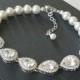 Pearl Bridal Bracelet, Wedding Pearl Cubic Zirconia Bracelet, Swarovski White Pearl Bracelet, Pearl Bridal Jewelry, Vintage Style Bracelet