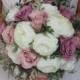 Dusty Rose, mauve  and  Ivory Wedding Bouquet, Quartz Wedding Flowers, Bridesmaid Bouquets, Corsage, bridal Flower Package