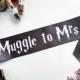 Harry Potter Sash - mischief managed Wedding - Muggle to Mrs sash - Bachelorette Sash - Bachelorette Party Accessory - Deathly Hallows sash