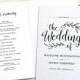 Wedding Program Template, Folded Wedding Program, Printable Wedding Program, Rustic, Vintage Wedding, VW01