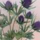 Artificial thistle purple teasel cone flower ideal for bouquets, wild flower displays, buttonholes and wedding corsages.