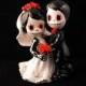 Wedding Cake Topper Day of the Dead Skeleton Couple 3 Inches