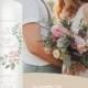 Hochzeitskerze mit Beschriftung - "Modell rosa Rose" Namen und Datum sowie Spruch - Personalisierbar