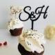 Initial Cupcake Topper Wedding Cake Gold Acrylic Custom Monogram Bride & Groom 2 Initials Two Letters Personalized Bridal Shower Party Decor