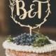 Wreath of branches cake topper custom wedding cake topper cusomized with initials 