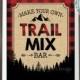 Trail Mix Bar Sign, Make Your Own Trail Mix Lumberjack Style Trail Mix Decor, Red Checker Buffalo Plaid, PRINTABLE 8x10" Trail Mix Sign <ID>