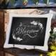 Hand Crafted Chalkboard Sign with Easel (11x13") Tabletop Chalkboard with Rustic Sweetheart Frame - Hanging or Standing Small Chalkboard